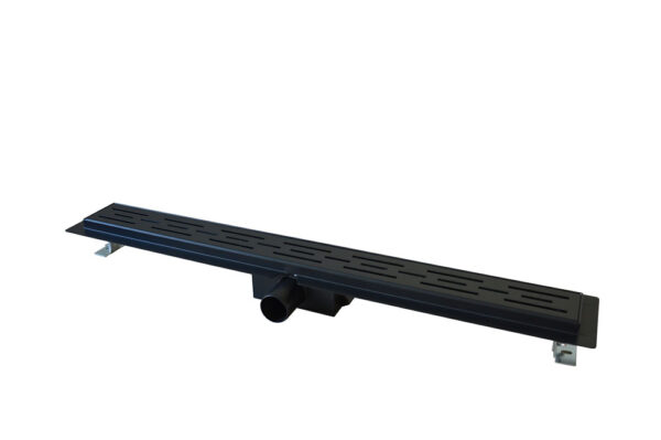 Douchegoot met flens en rooster 100 x 7 cm mat zwart