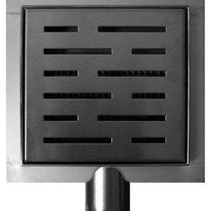 3e generatie doucheput met flens en zijuitlaat 15 x 15 cm RVS