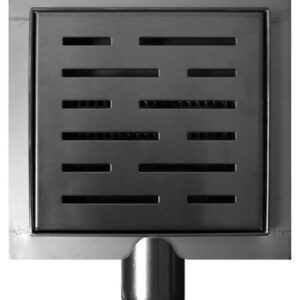 3e generatie doucheput met flens en zijuitlaat 20 x 20 cm RVS