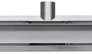 Douchegoot met flens en tegelrooster 110 x 7 cm RVS