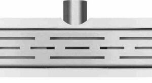 Eco douchegoot met flens en rooster 60 x 7 cm RVS