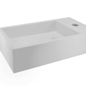 Lotte fontein rechts 40 x 22 x 10 cm solid surface mat wit