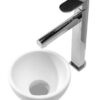Tessa waskom rond 20 x 11 cm solid surface mat wit
