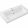 Vision wastafel enkel met 1 kraangat 80x46x5,5 cm kunstmarmer glans wit