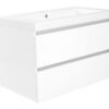 Vision wastafel enkel met 1 kraangat 80x46x5,5 cm kunstmarmer glans wit