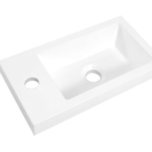 Zenti fontein 40 x 22 x 5 cm kunstmarmer glans wit