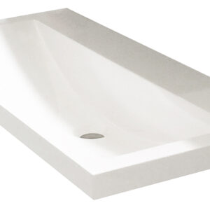 Flag wastafel enkel zonder kraangat 100x36x4 cm kunstmarmer glans wit