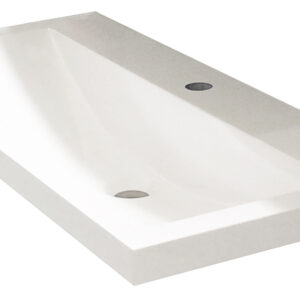 Flag wastafel enkel met 1 kraangat 100x36x4 cm kunstmarmer glans wit