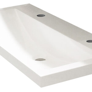 Flag wastafel enkel met 2 kraangaten 100x36x4 cm kunstmarmer glans wit