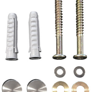 Schroevenset voor ophangbeugel 2 stuks geborsteld staal