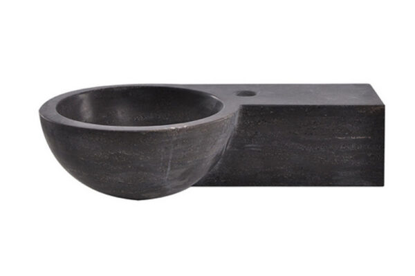Raw fontein rechts rond 40x23x10 cm hardsteen gezoet